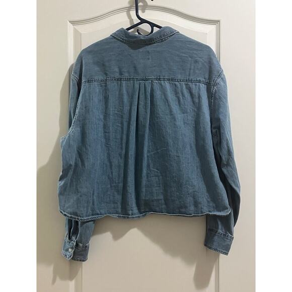 Gap Cropped Denim Shirt - Picture 3 of 7